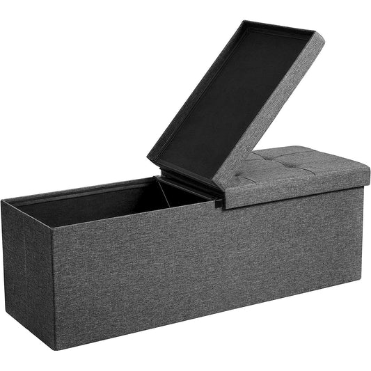 Sklopiva klupa za odlaganje, 110 x 38 x 38 cm, tamno sive boje | SONGMICS-Vasdom.hr