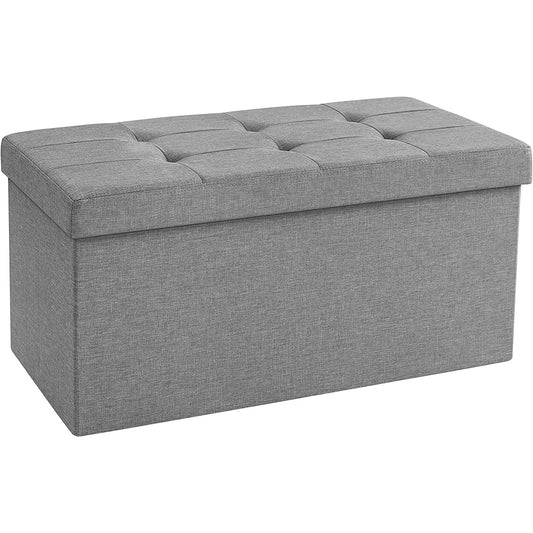 Sklopivi tabure s prostorom za odlaganje, 76 x 38 x 38 cm, svijetlo siva | SONGMICS-Vasdom.hr