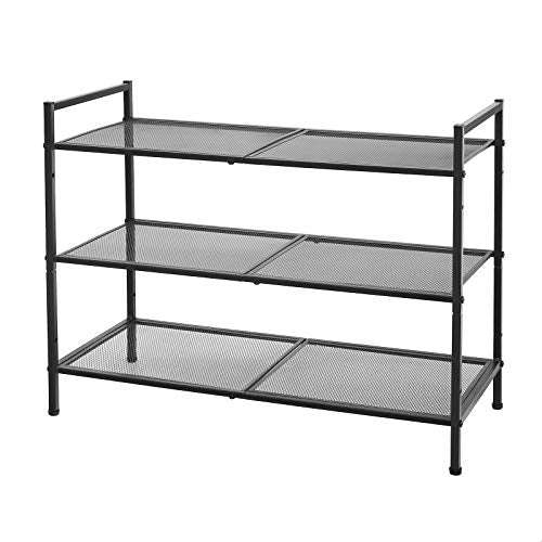 3-slojni metalni stalak za cipele,za 9–12 pari cipela, 68,5 x 30 x 53 cm, crni | SONGMICS-Vasdom.hr
