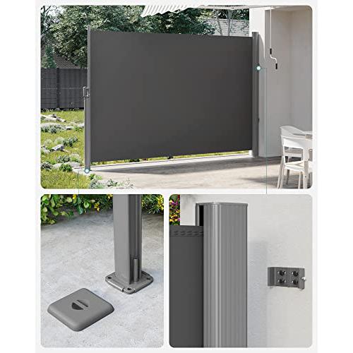 Bočna tenda 160 x 350 cm, poliesterska tkanina i aluminijum antracit boje | SONGMICS-Vasdom.hr