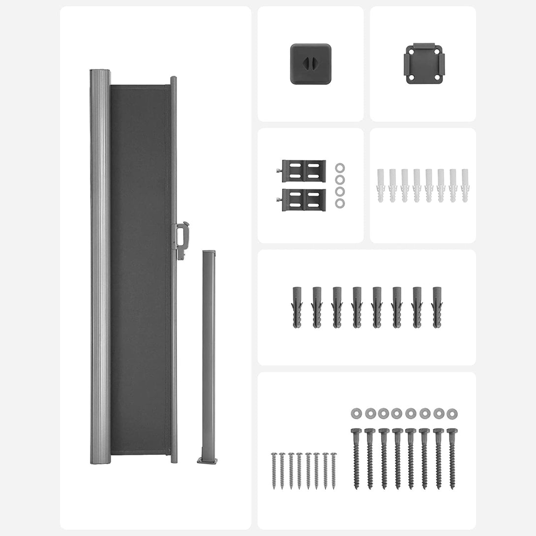 Bočna tenda za balkon i terasu 180 x 350 cm, dimno siva | SONGMICS-Vasdom.hr