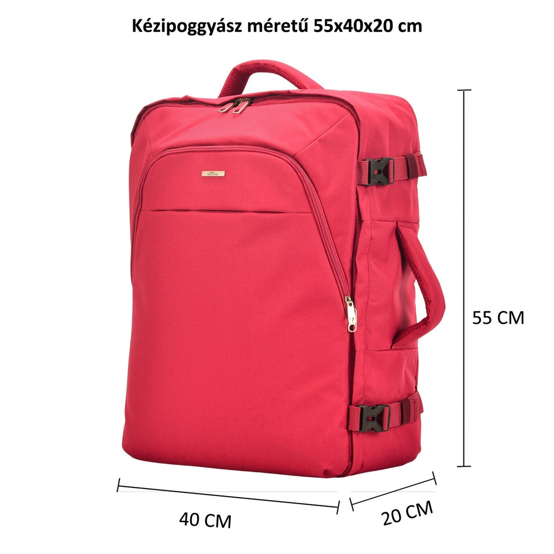 Bontour Air putni ruksak, ručna prtljaga kabinske veličine 55x40x20 cm, crveni | BONTOUR-Vasdom.hr