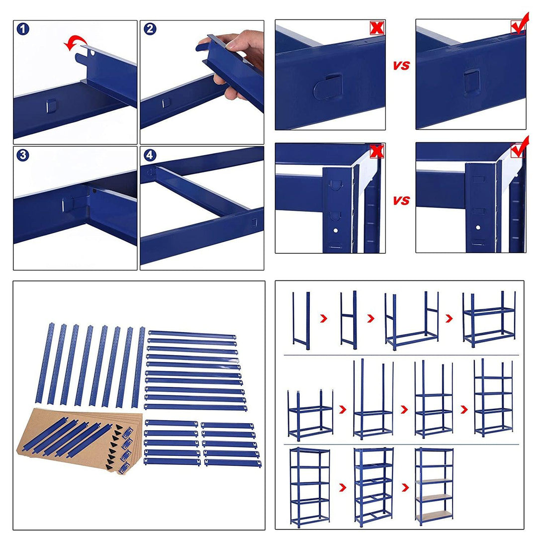 Čelični regal na 5 razina, nosivosti do 650 kg, 30 x 75 x 150 cm, plavi | SONGMICS-Vasdom.hr