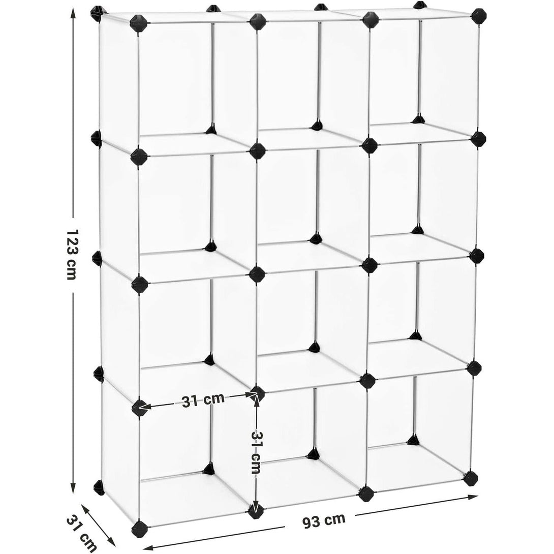 Cube ormarić, polica za knjige, spremište, prozirno-bijeli | SONGMICS-Vasdom.hr