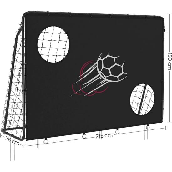 Dječji nogometni gol, 215 x 76 x 150 cm, crni | SONGMICS-Vasdom.hr