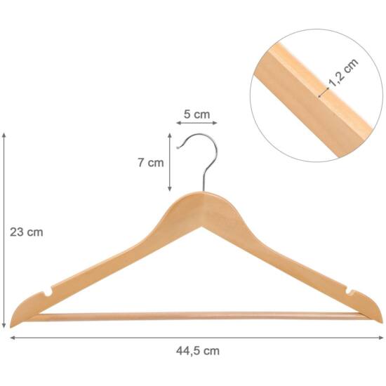 Drvene vješalice za odjeću, s rotirajućom kukom, 44,5 cm 50 kom, boje drveta | SONGMICS-Vasdom.hr