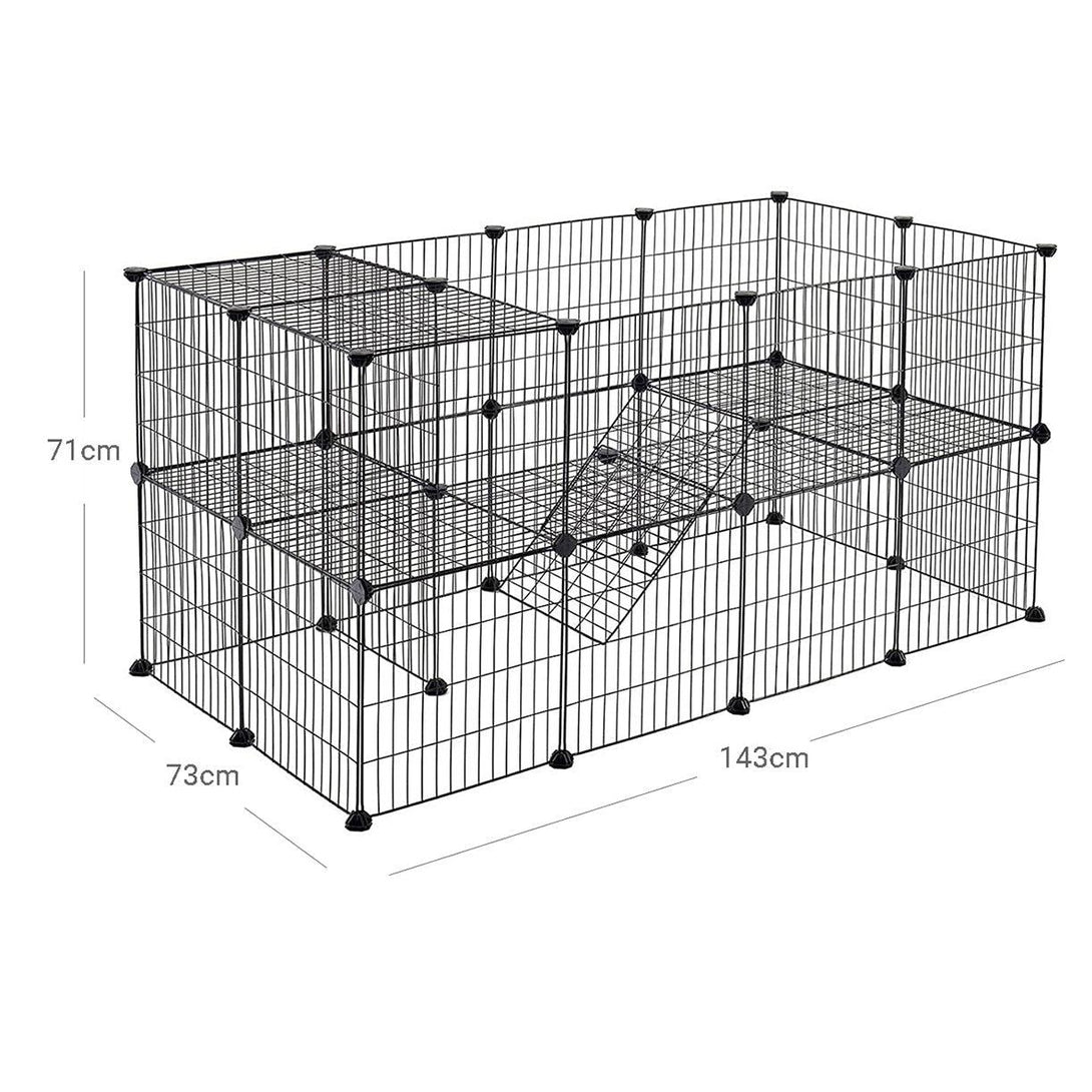 Dvokatno metalno prilagodljivo igralište za kućne ljubimce, 143 x 71 x 73 cm | SONGMICS-Vasdom.hr