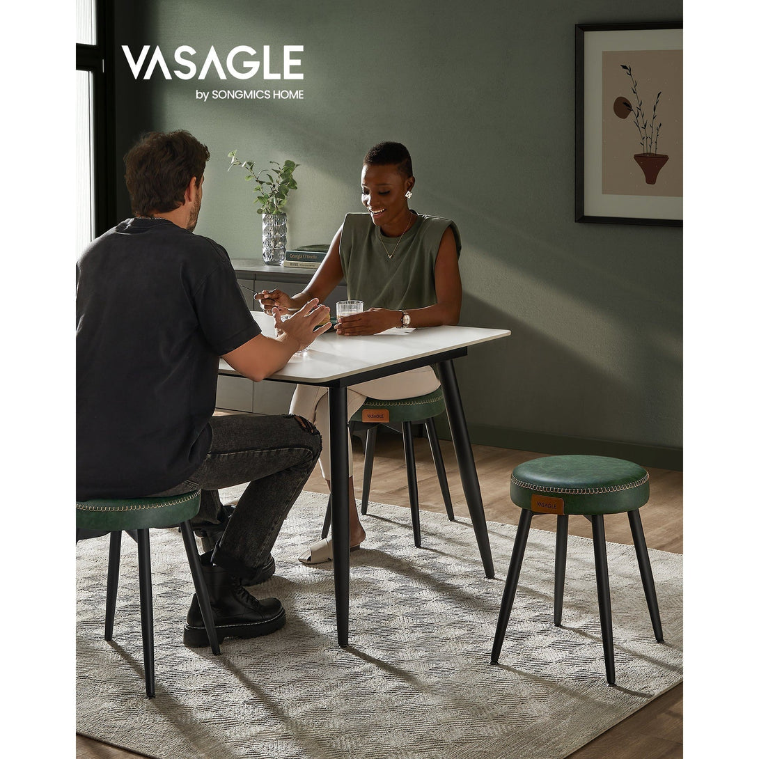 EKHO blagovaonski stolac s podstavom od umjetne kože, visine 48.2 cm, zeleni | VASAGLE-Vasdom.hr
