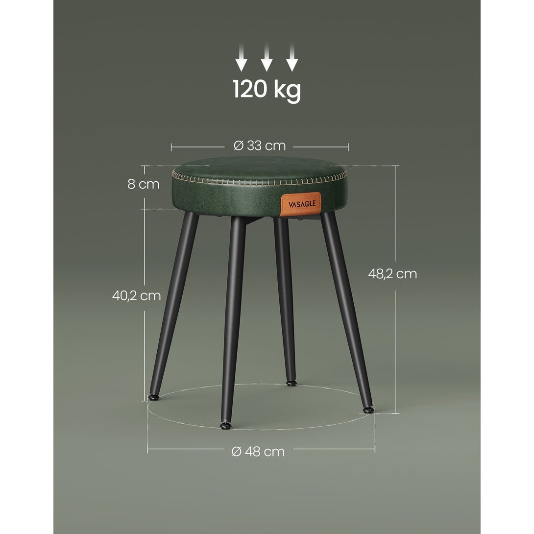 EKHO blagovaonski stolac s podstavom od umjetne kože, visine 48.2 cm, zeleni | VASAGLE-Vasdom.hr