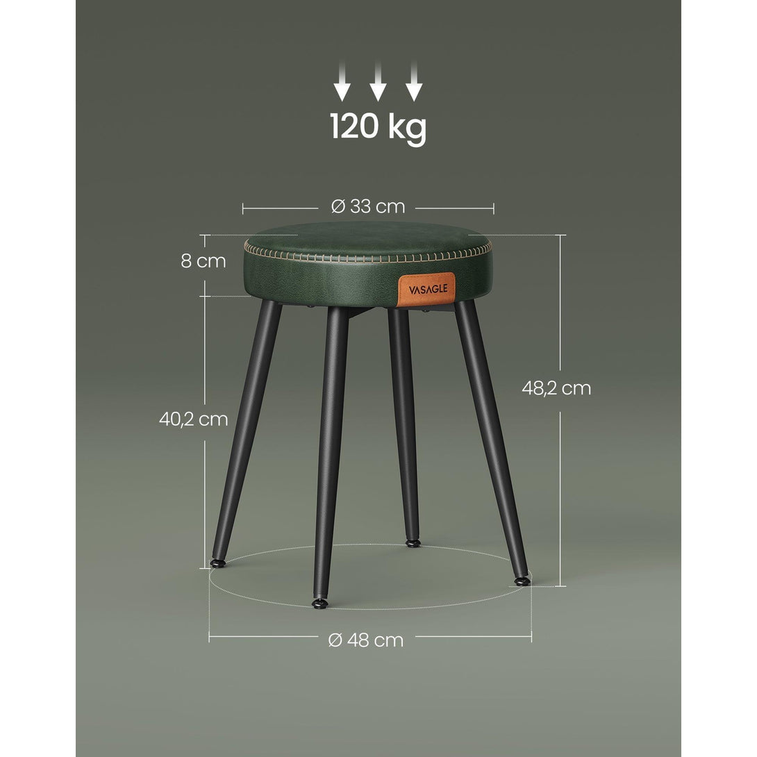 EKHO blagovaonski stolac s podstavom od umjetne kože, visine 48.2 cm, zeleni | VASAGLE-Vasdom.hr