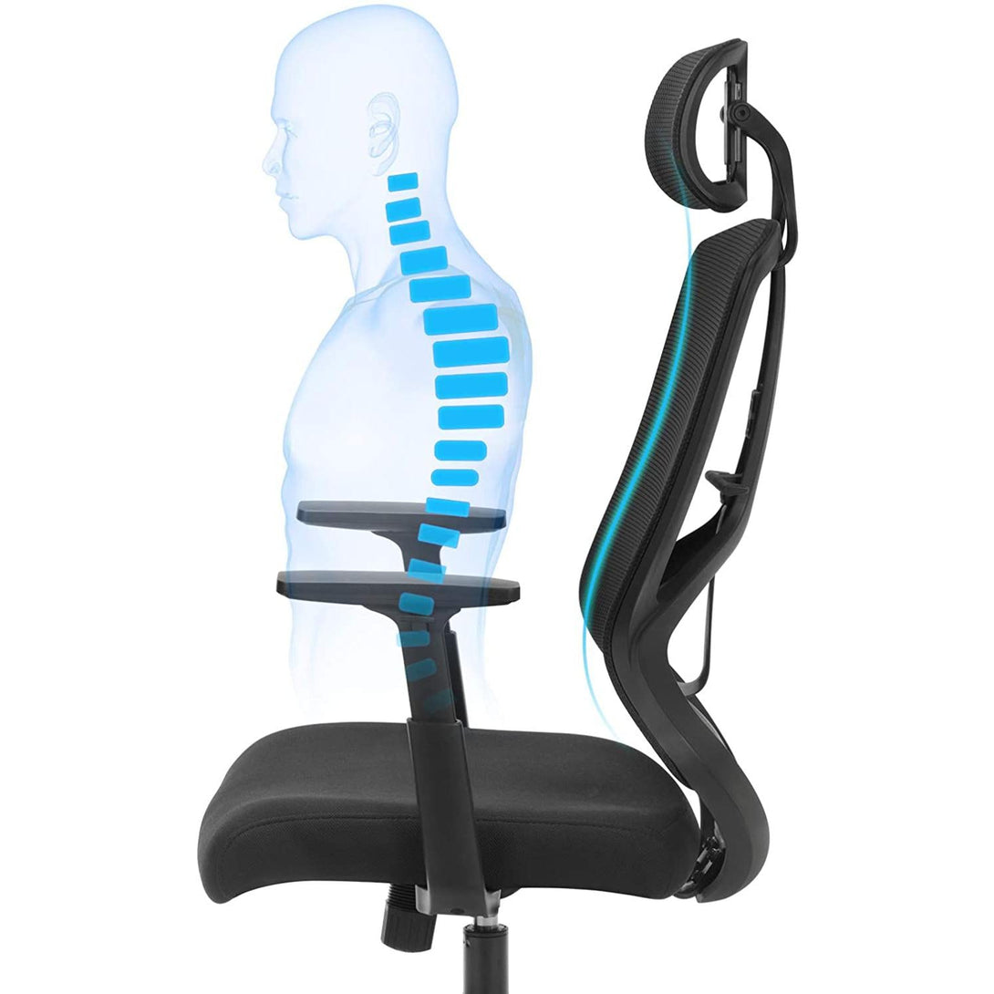 Ergonomska uredska stolica s lumbalnom potporom, crna | SONGMICS-Vasdom.hr
