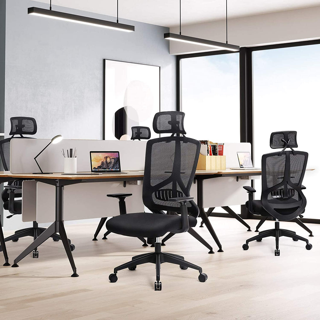 Ergonomska uredska stolica s lumbalnom potporom, crna | SONGMICS-Vasdom.hr