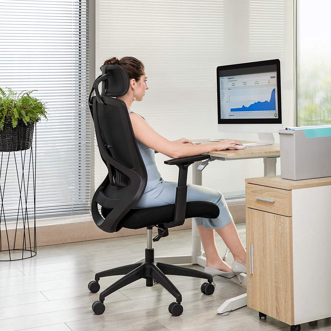 Ergonomska uredska stolica s lumbalnom potporom, crna | SONGMICS-Vasdom.hr