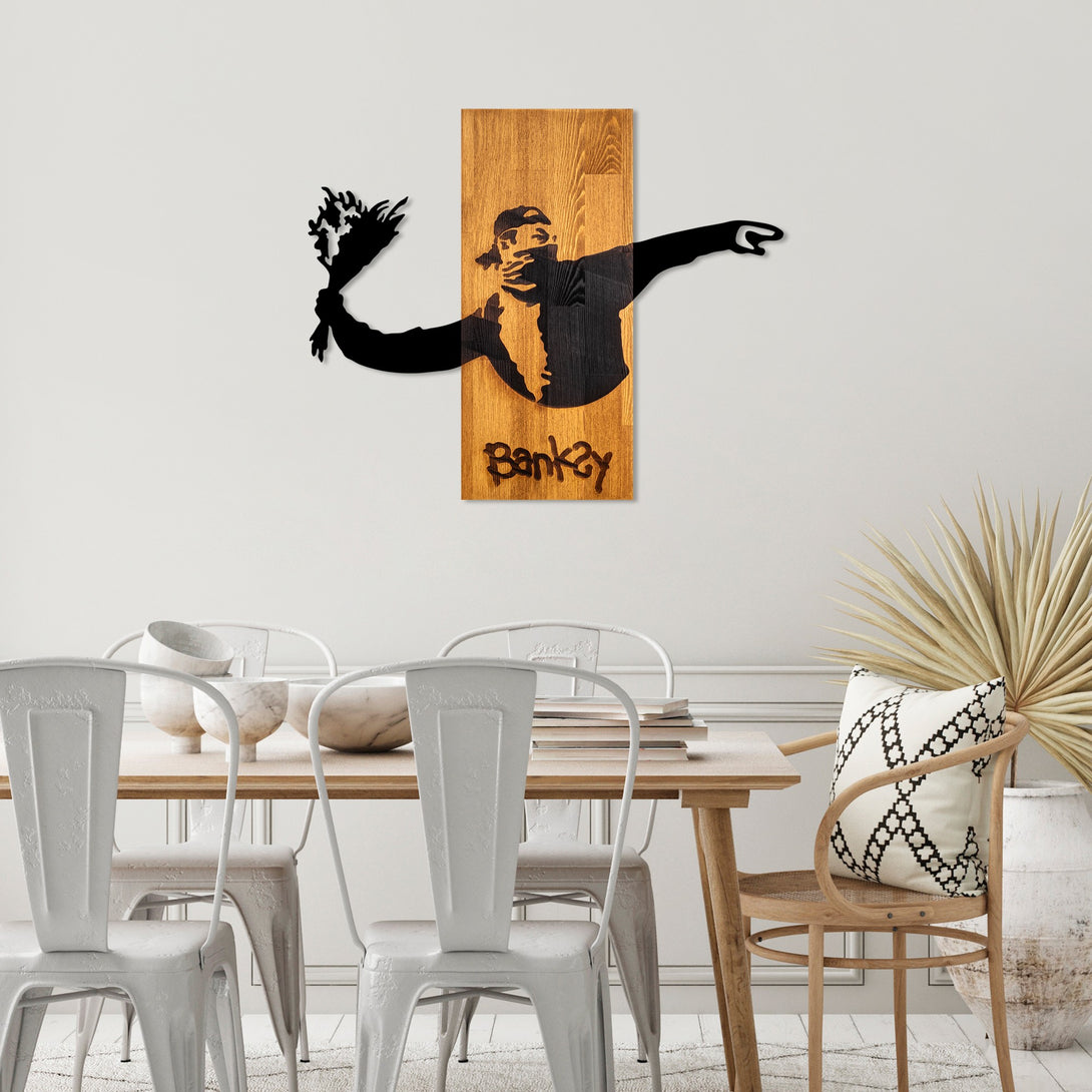 Fa Zidna dekoracija, Banksy - Flower Thrower-Vasdom.hr