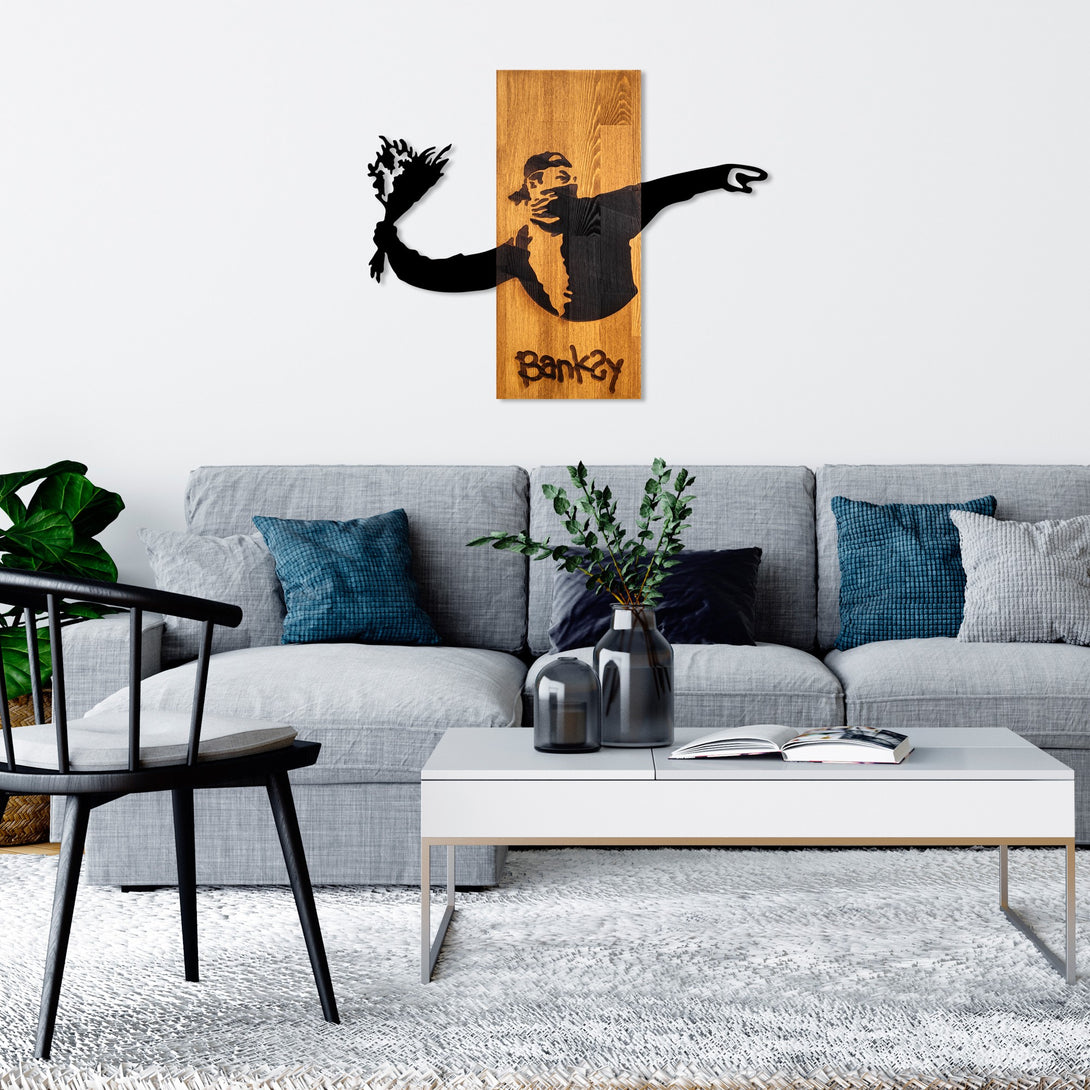 Fa Zidna dekoracija, Banksy - Flower Thrower-Vasdom.hr