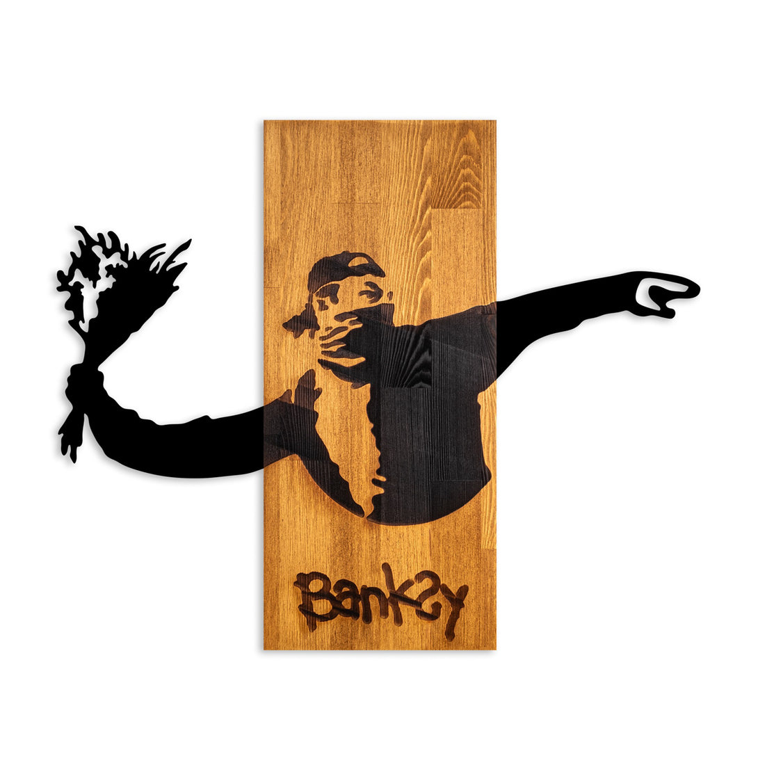 Fa Zidna dekoracija, Banksy - Flower Thrower-Vasdom.hr