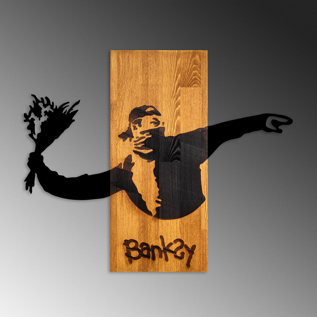 Fa Zidna dekoracija, Banksy - Flower Thrower-Vasdom.hr