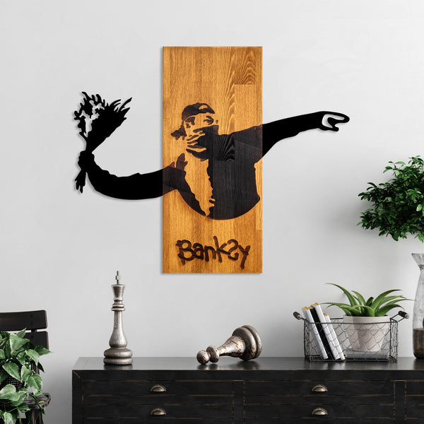 Fa Zidna dekoracija, Banksy - Flower Thrower-Vasdom.hr