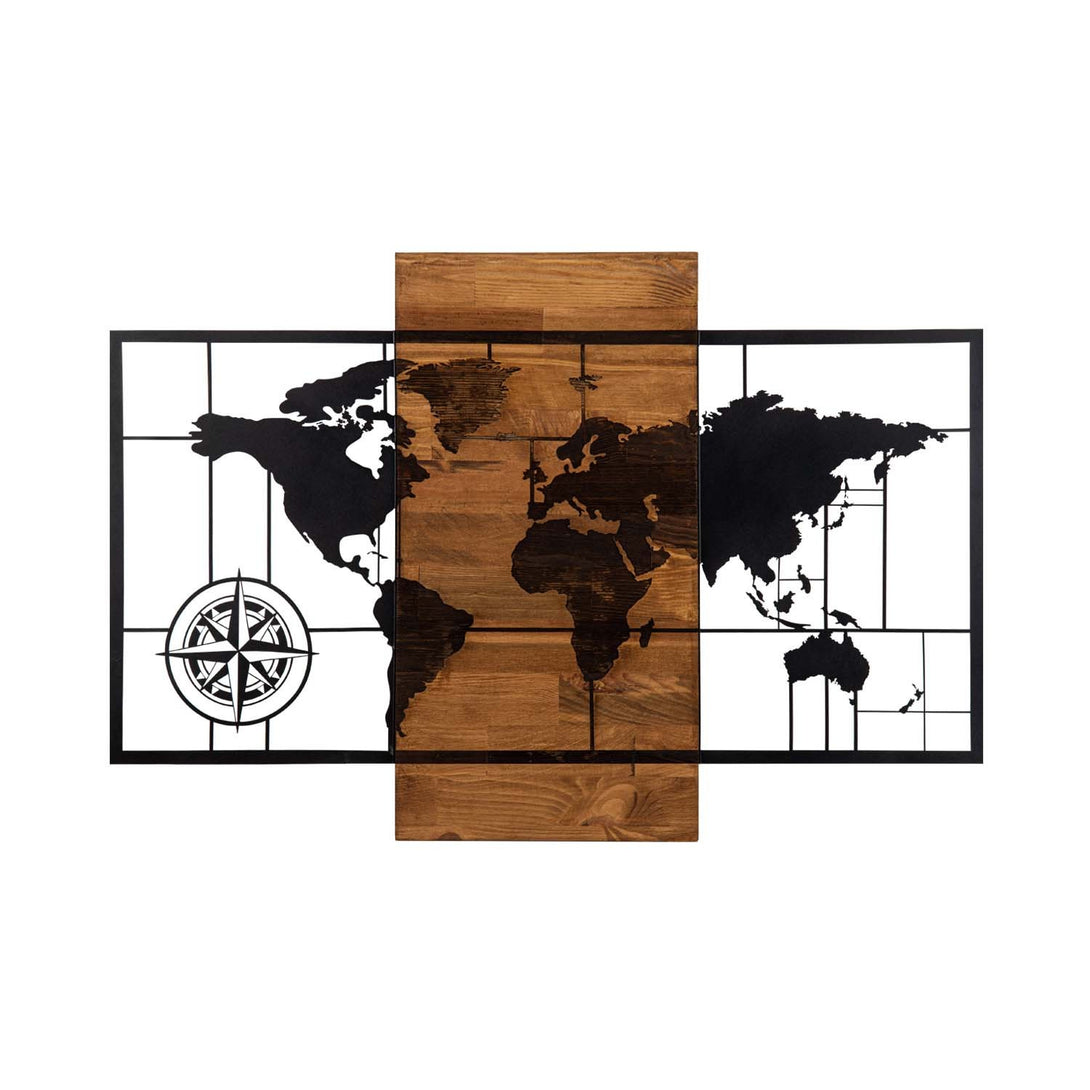 Fa Zidna dekoracija, World Map Wıth Compass-Vasdom.hr