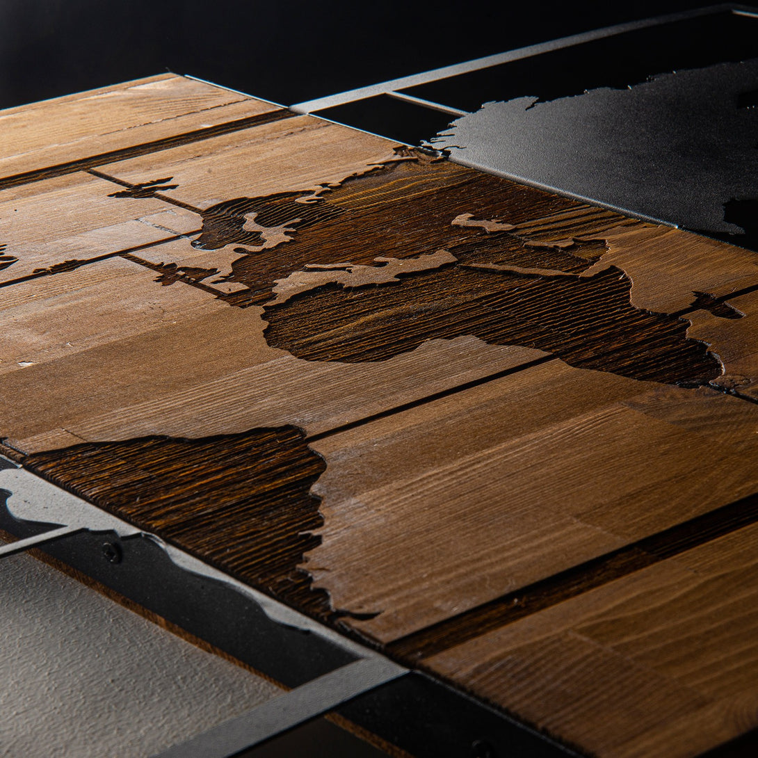 Fa Zidna dekoracija, World Map Wıth Compass-Vasdom.hr
