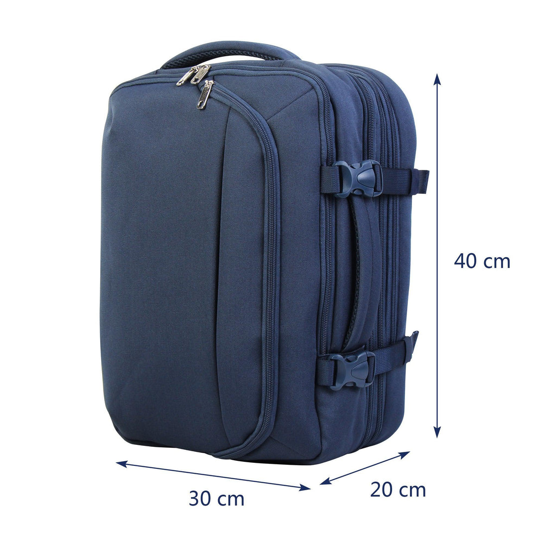 FlexiGo proširivi putni ruksak, ručna prtljaga WizzAir veličine 40x30x20 cm, plavi | BONTOUR-Vasdom.hr