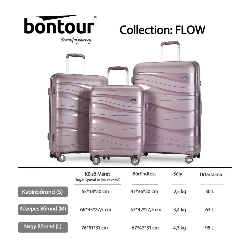 FLOW set od 3 kofera od polipropilena s kotačićima , boje lavande | BONTOUR-Vasdom.hr