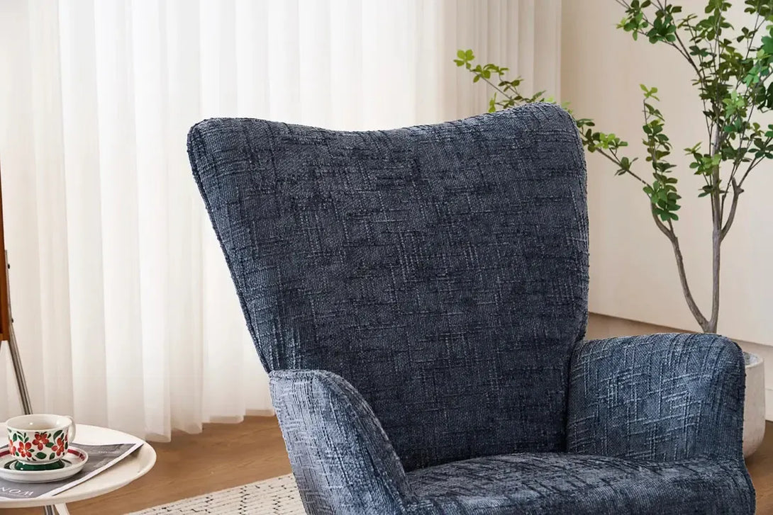 Fotelja za ljuljanje s presvlakom od rebrastog pliša, 98x71x101 cm, tamno siva | VASHOME-Vasdom.hr