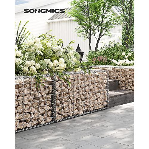 Galvanizirana metalna gabionska košara s mrežom, 100 x 50 x 50 cm, srebrna | SONGMICS-Vasdom.hr