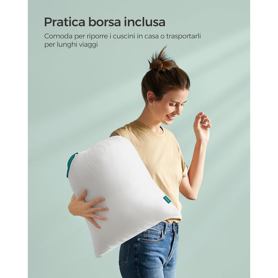 Jastuci za krevet 50 x 70 cm, set od 2 komada, bijeli | SONGMICS-Vasdom.hr