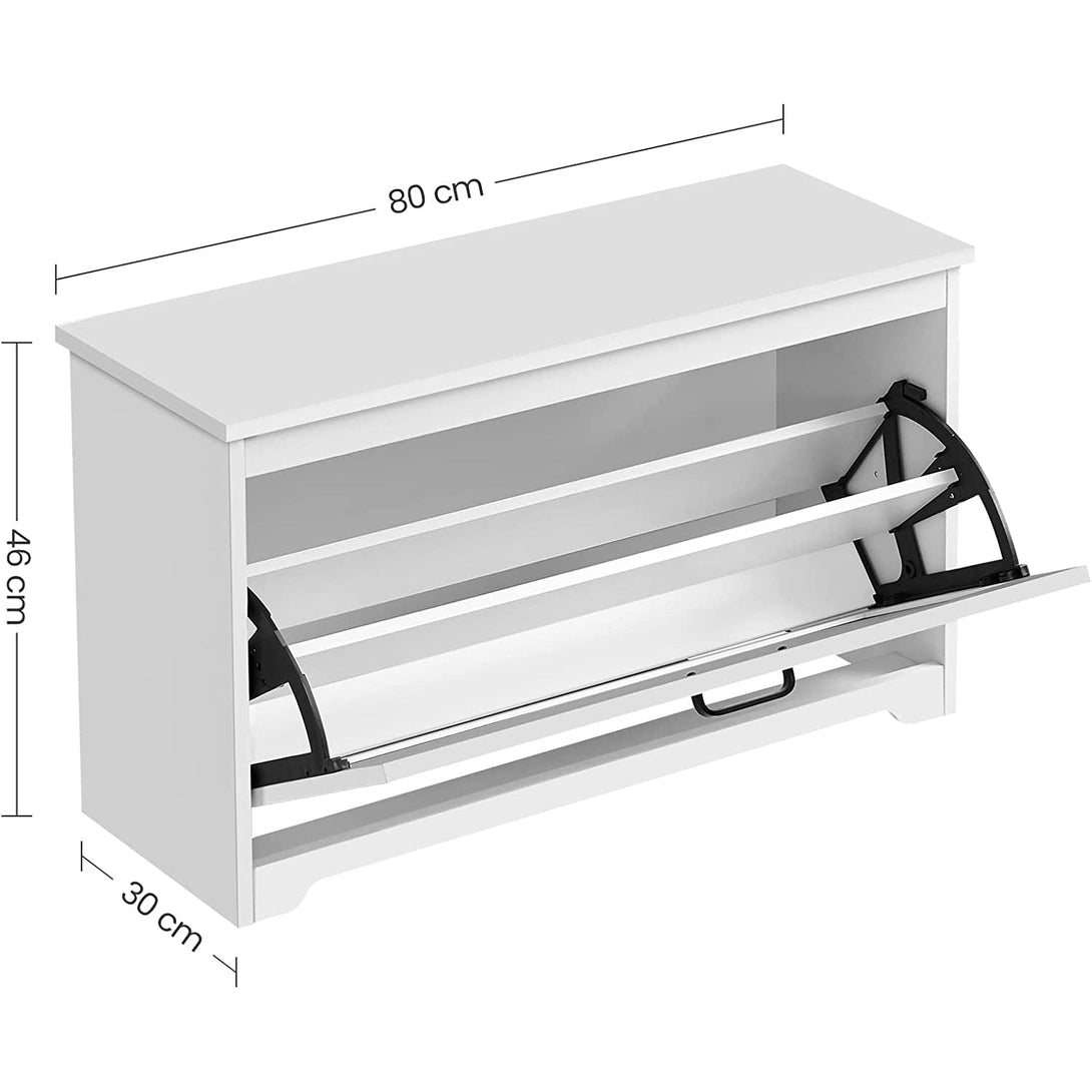 Klupa za cipele s podesivim unutarnjim pregradama, 80 x 30 x 46 cm, bijela | VASAGLE-Vasdom.hr