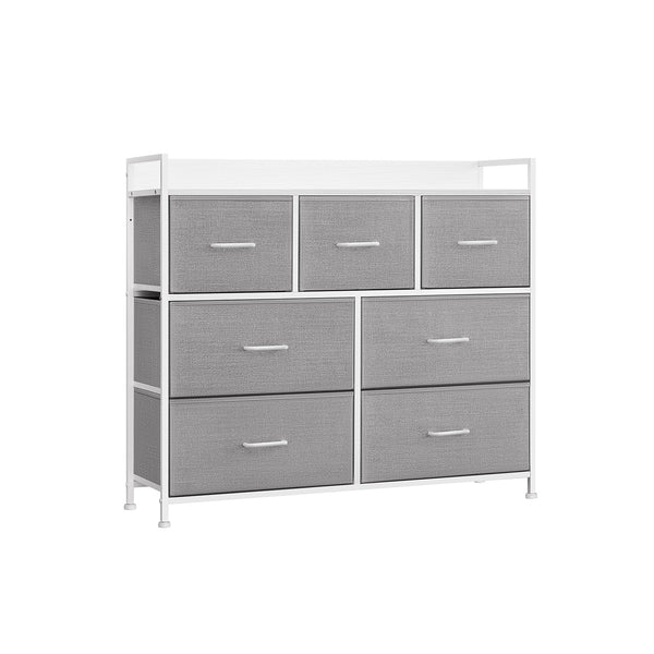 Komoda s 7 tkanih ladica s drškama, 28.5 x 98 x 85 cm, siva i bijela | SONGMICS-Vasdom.hr