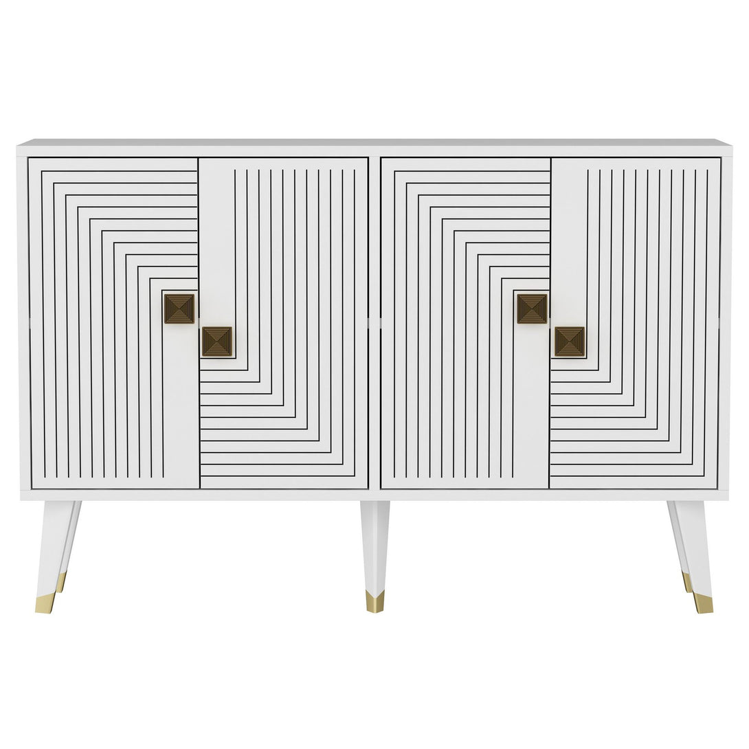 Konzolni stol Ahart - White, Gold-Vasdom.hr