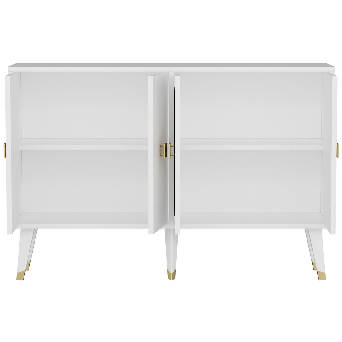 Konzolni stol Ahart - White, Gold-Vasdom.hr