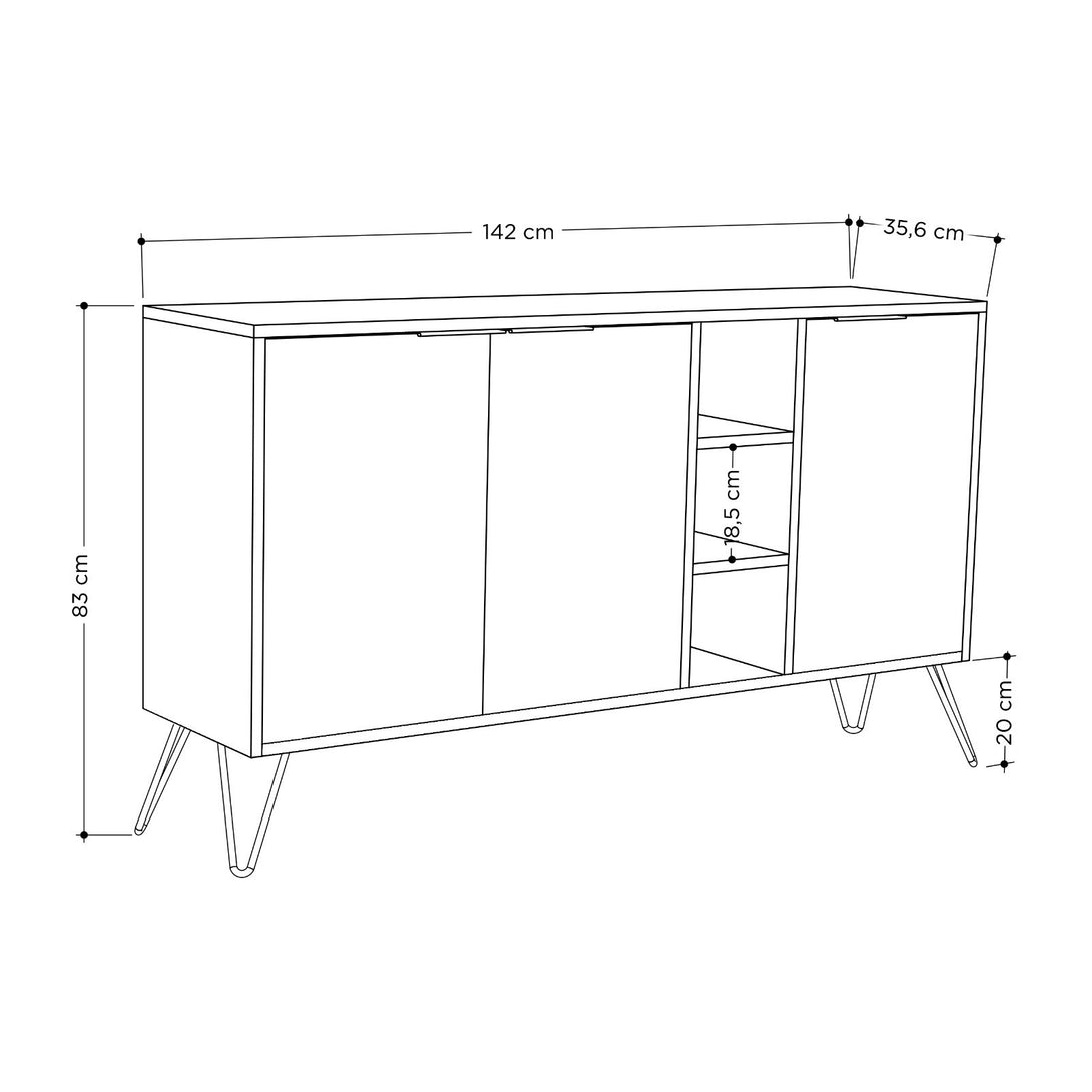 Konzolni stol Clara Console - Anthracite, Light Mocha-Vasdom.hr
