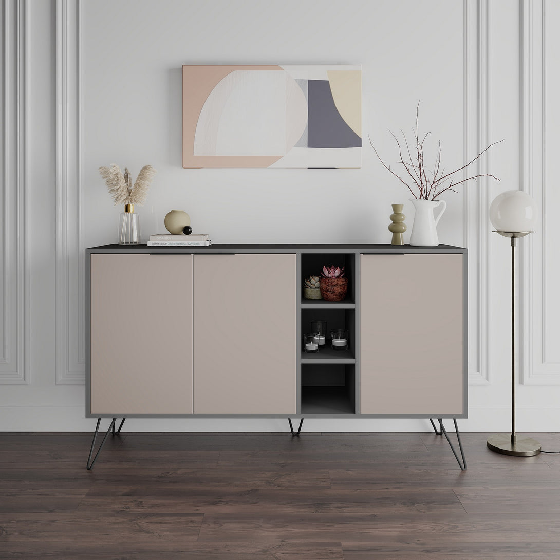 Konzolni stol Clara Console - Anthracite, Light Mocha-Vasdom.hr
