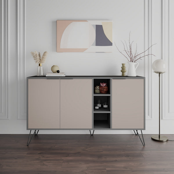 Konzolni stol Clara Console - Anthracite, Light Mocha-Vasdom.hr