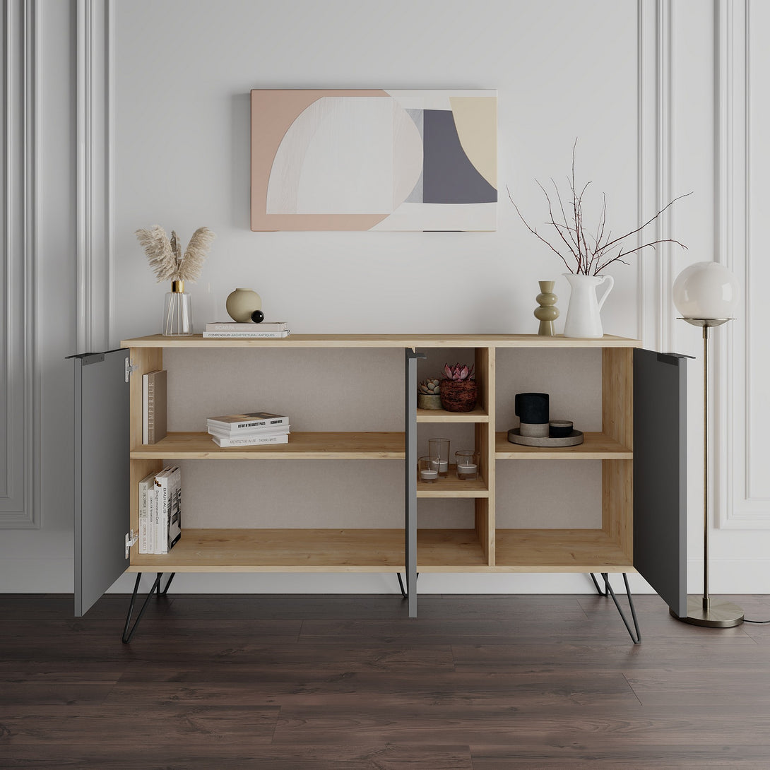 Konzolni stol Clara Console - Oak, Anthracite-Vasdom.hr