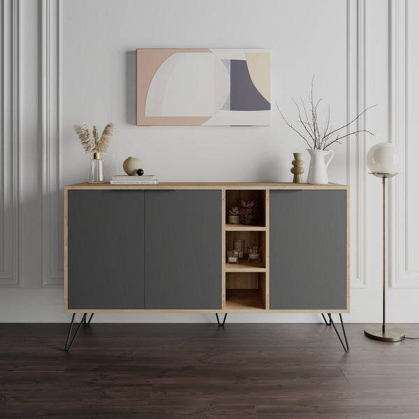 Konzolni stol Clara Console - Oak, Anthracite-Vasdom.hr