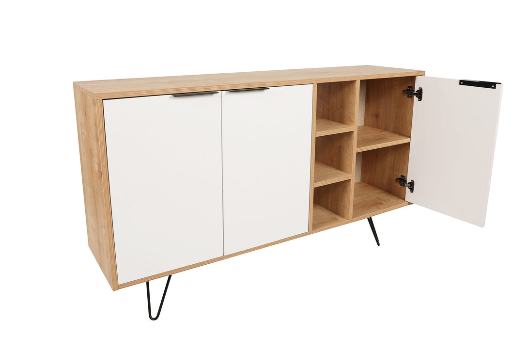 Konzolni stol Clara Console - Oak, White-Vasdom.hr