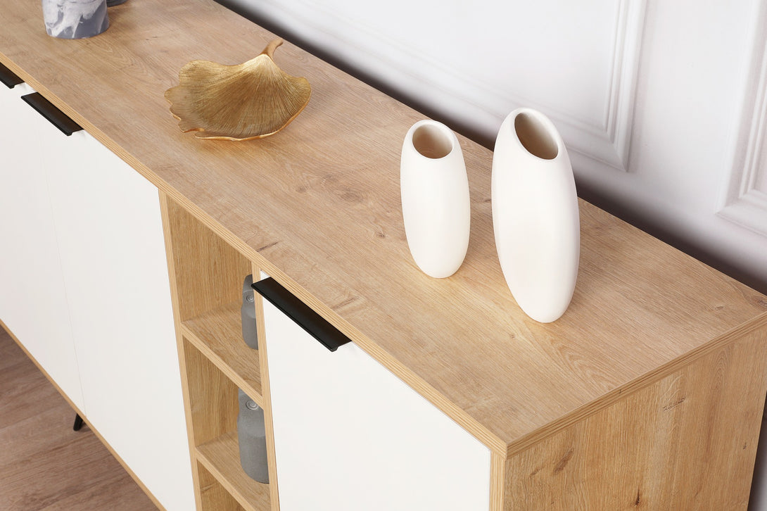 Konzolni stol Clara Console - Oak, White-Vasdom.hr