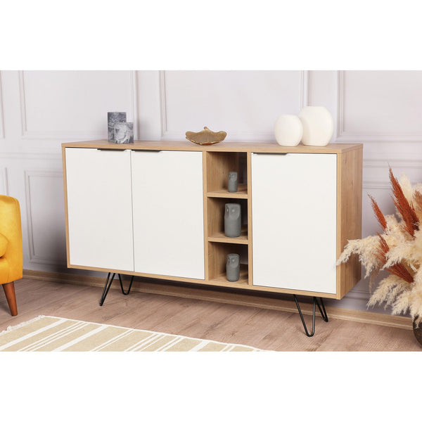 Konzolni stol Clara Console - Oak, White-Vasdom.hr