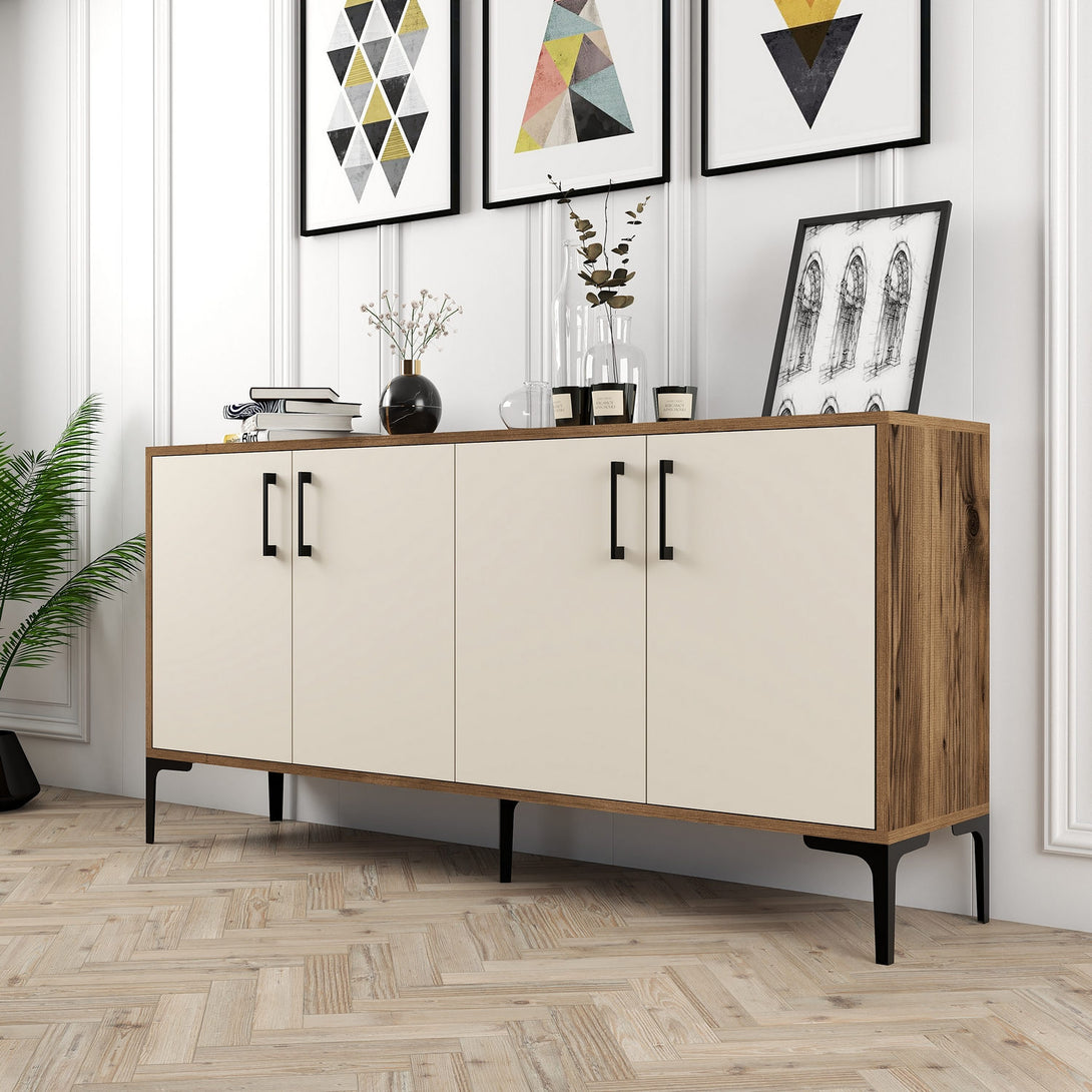Konzolni stol Kiev 160 - Walnut, Cream-Vasdom.hr