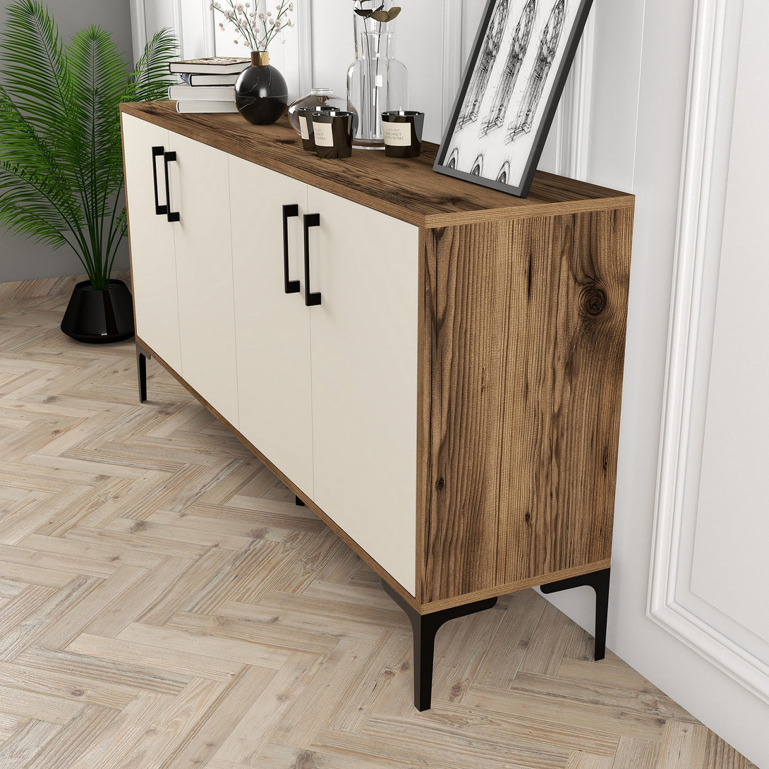 Konzolni stol Kiev 160 - Walnut, Cream-Vasdom.hr