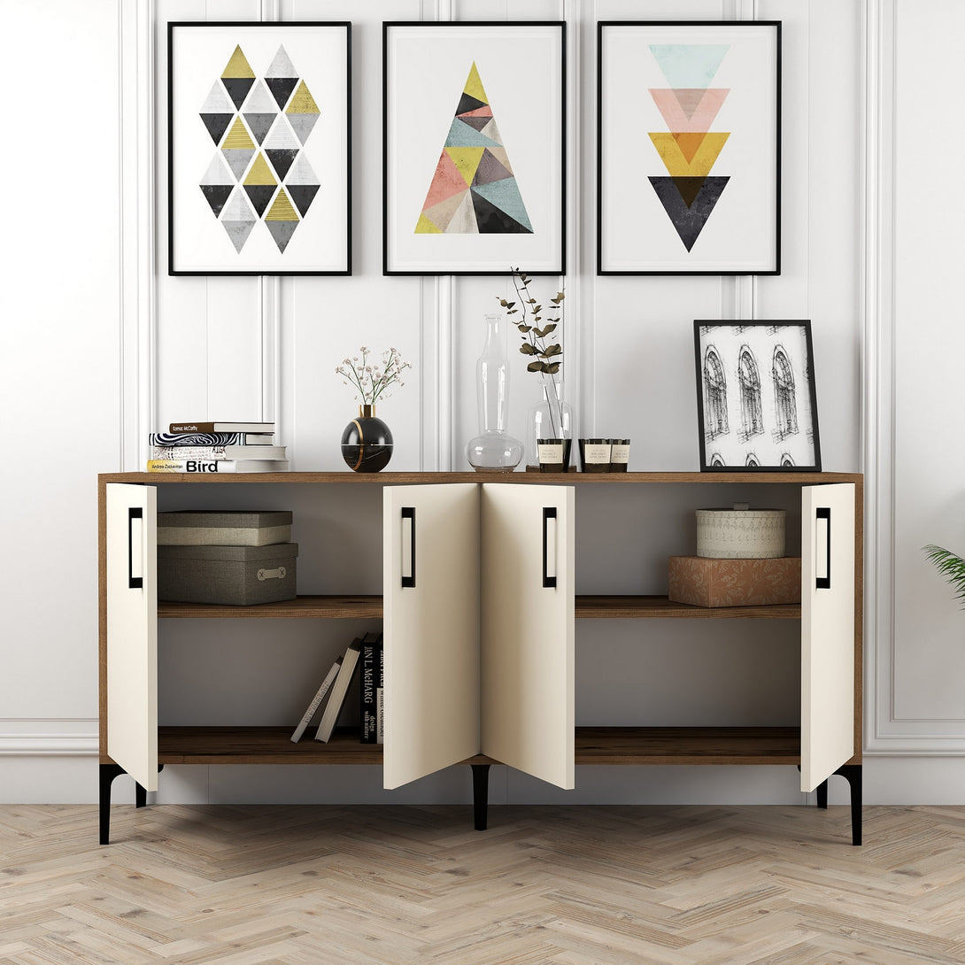 Konzolni stol Kiev 160 - Walnut, Cream-Vasdom.hr