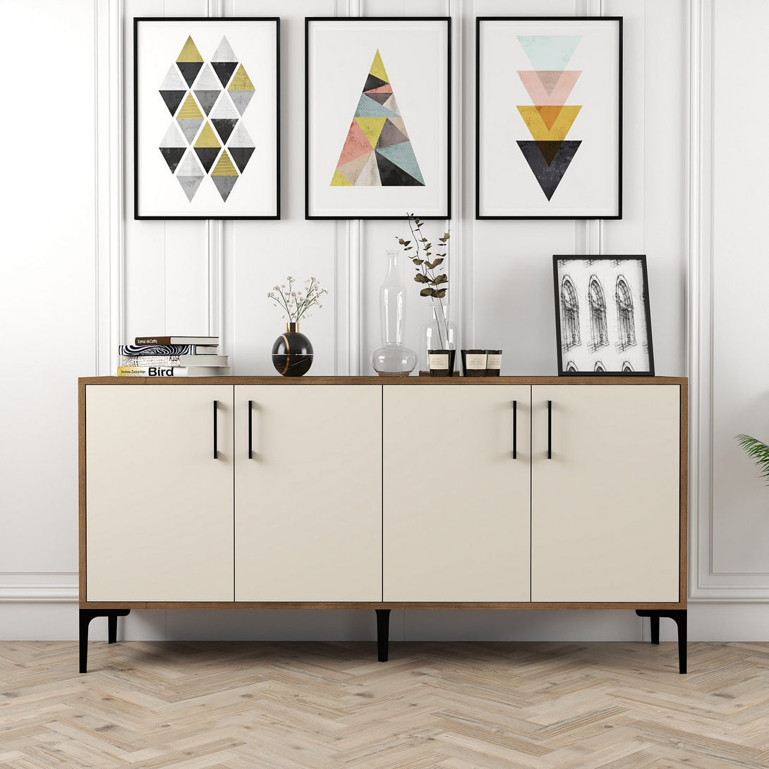 Konzolni stol Kiev 160 - Walnut, Cream-Vasdom.hr