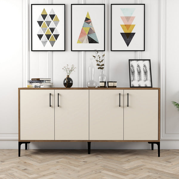 Konzolni stol Kiev 160 - Walnut, Cream-Vasdom.hr