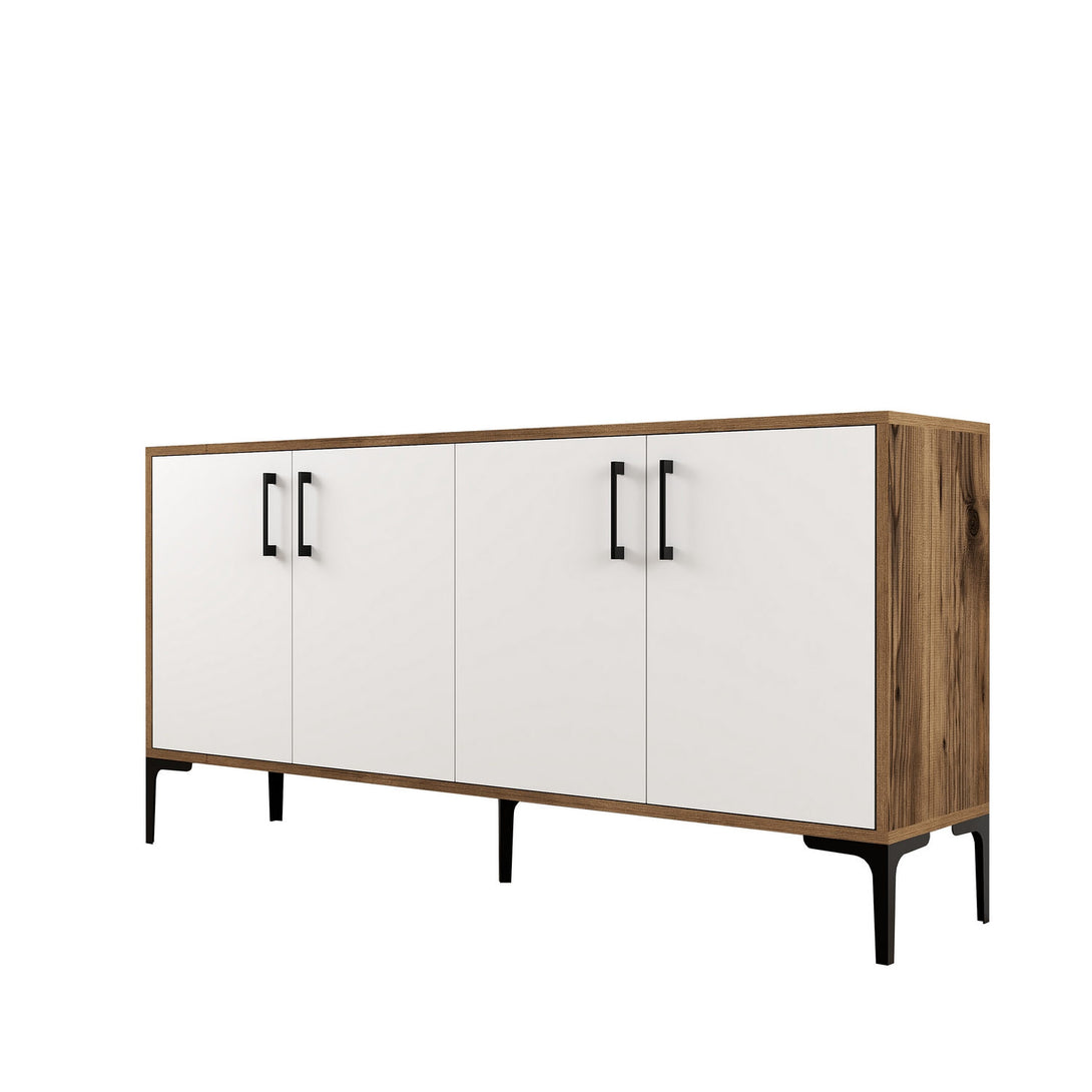 Konzolni stol Kiev 160 - Walnut, White-Vasdom.hr