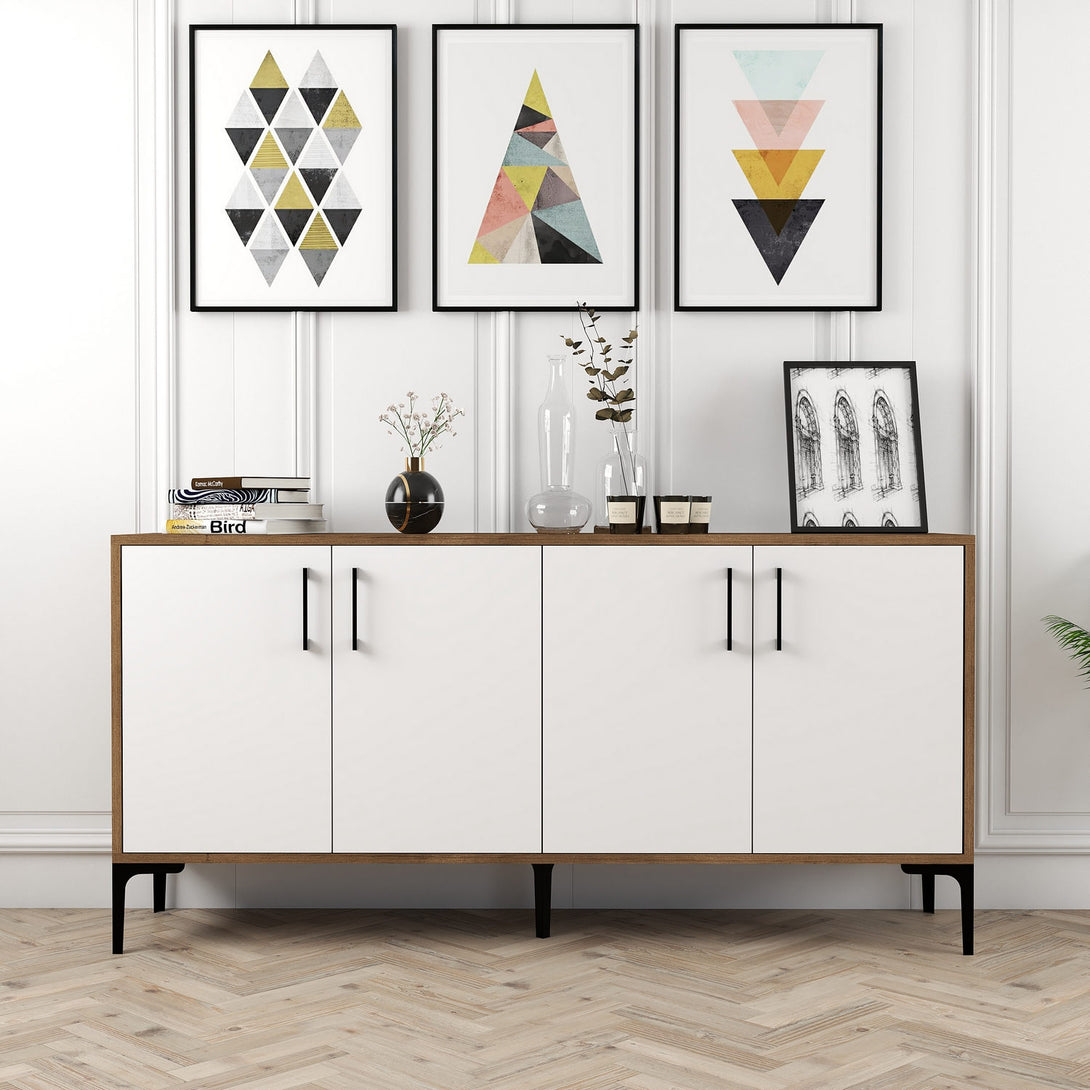 Konzolni stol Kiev 160 - Walnut, White-Vasdom.hr