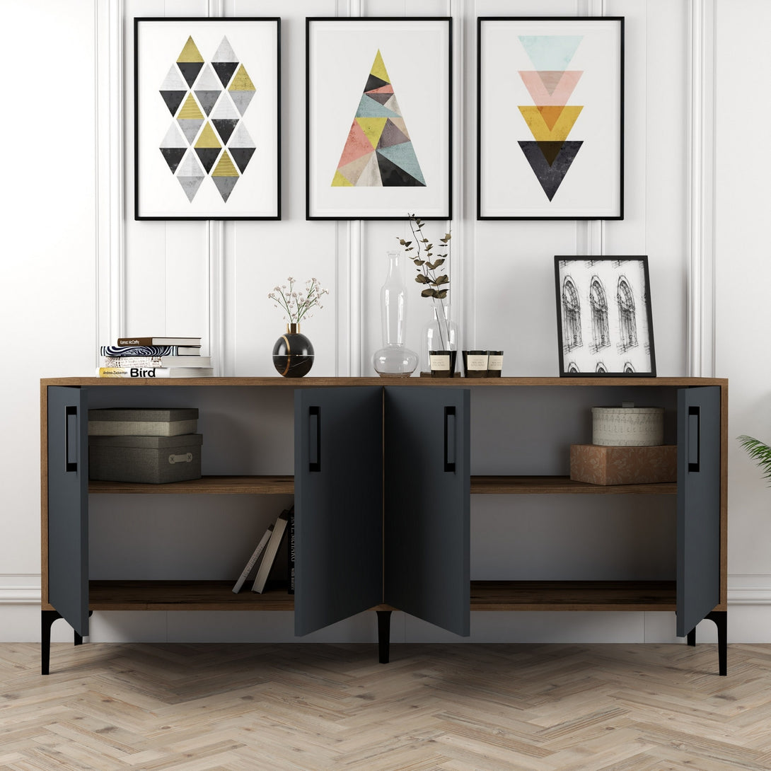 Konzolni stol Kiev - Walnut, Anthracite-Vasdom.hr