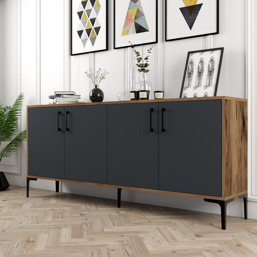 Konzolni stol Kiev - Walnut, Anthracite-Vasdom.hr